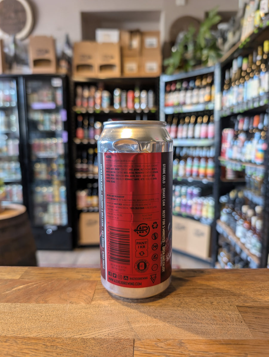 Azvex Brewing Mana Raspberry, Blueberry, Cherry &amp; Coconut Smoothie Sour 6%